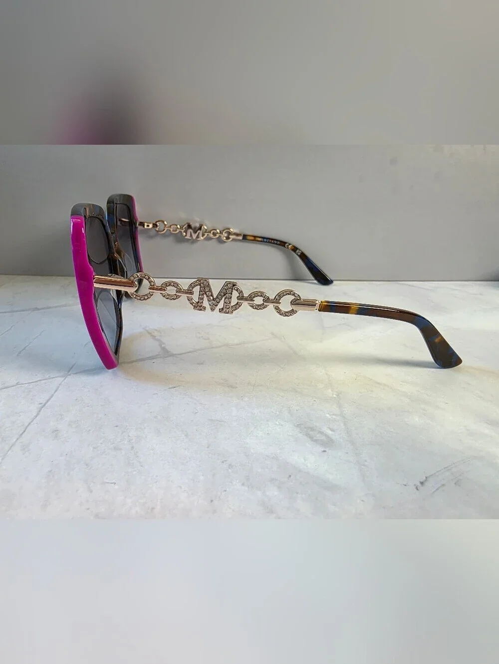 Guess by Marciano Two-Tone Tortoise & Pink Oversized Sunglasses